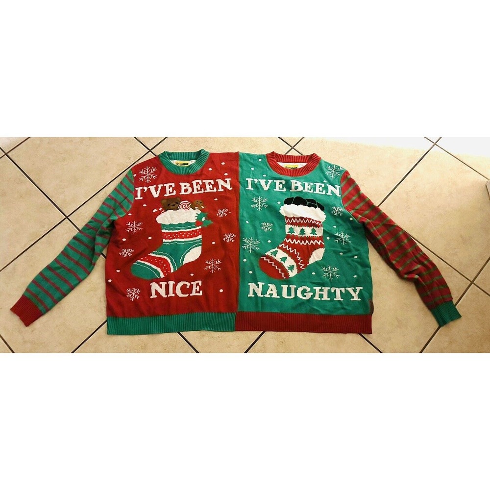 Couple Shared Christmas Ugly Sweater Size Large